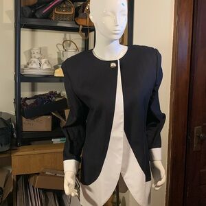 JACLYN KIM 80’s 90’s VINTAGE BLACK WHITE GRAPHIC BOLD COLORBLOCK SWOOPIN…